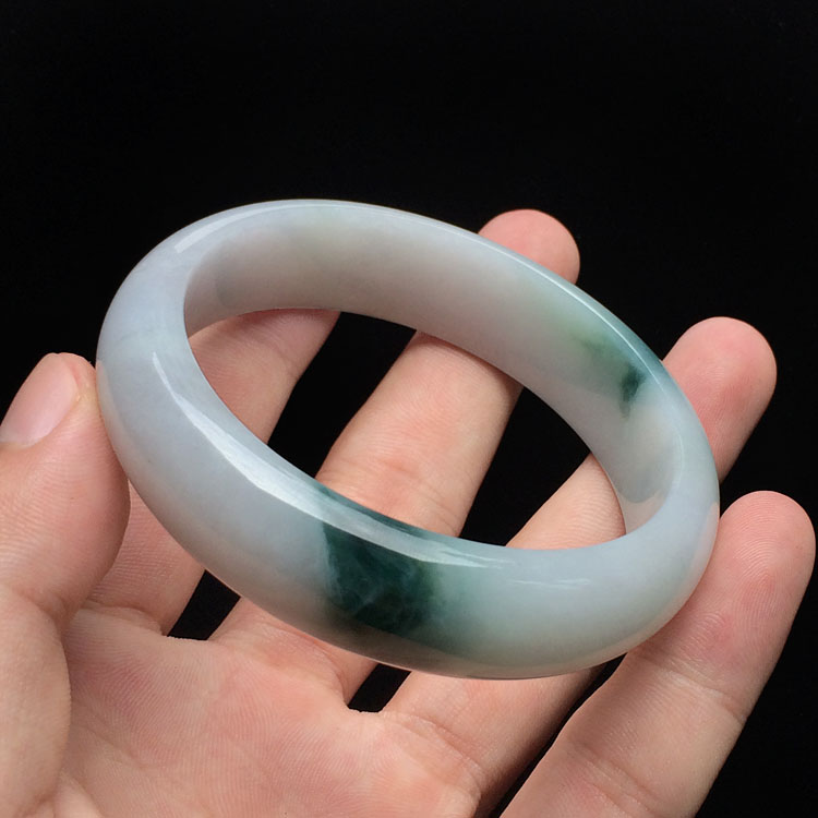 (超值推荐)糯冰种飘花手镯(57.6mm)