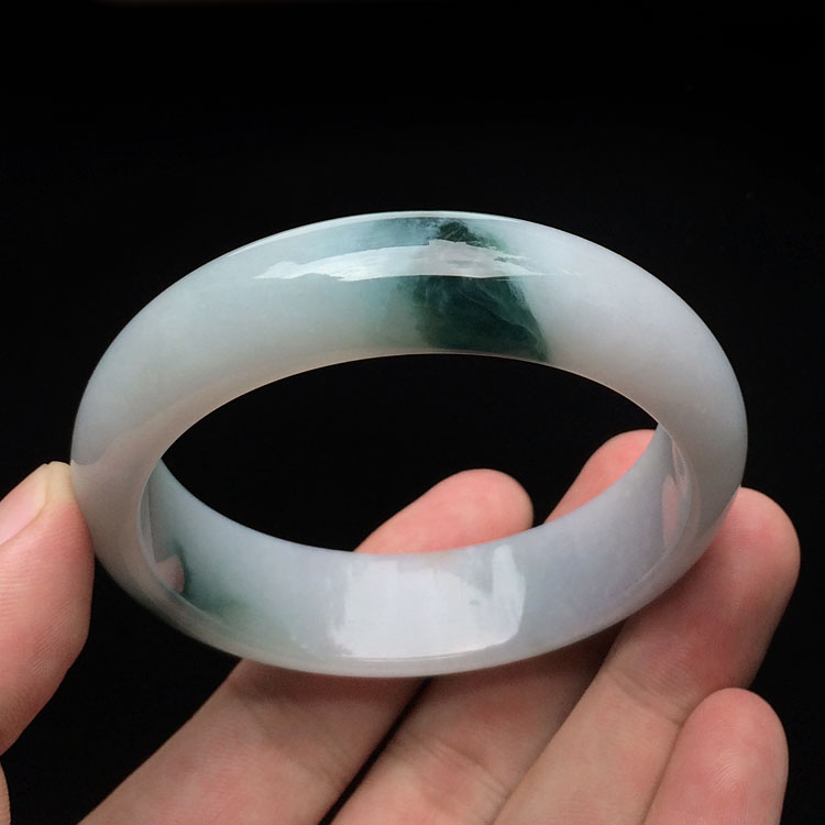 (超值推荐)糯冰种飘花手镯(57.6mm)