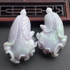 (超值推荐)糯冰种紫罗兰白菜挂件(单价)