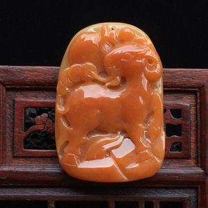 (超值推荐)糯冰种红黄翡样样如意挂件