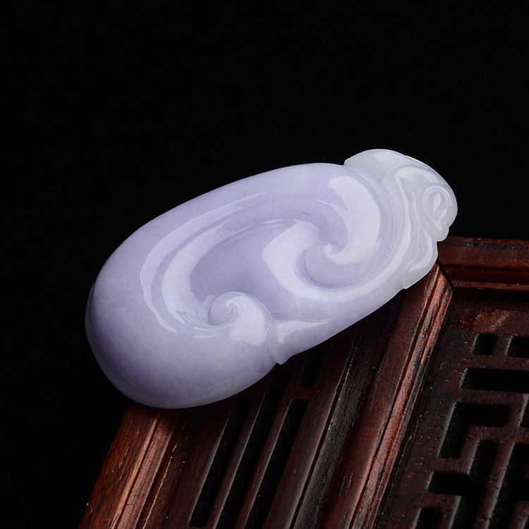 (超值推荐)糯冰种紫罗兰如意挂件