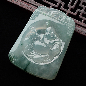 (超值推荐)冰种晴水飘花笑口常开挂件