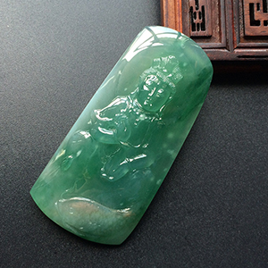(超值推荐)糯冰种晴水飘翠禅悟挂件