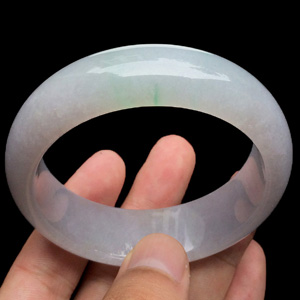 糯冰种淡紫罗兰飘翠手镯(57.4mm)