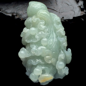 糯冰种晴水带黄翡白菜手玩件