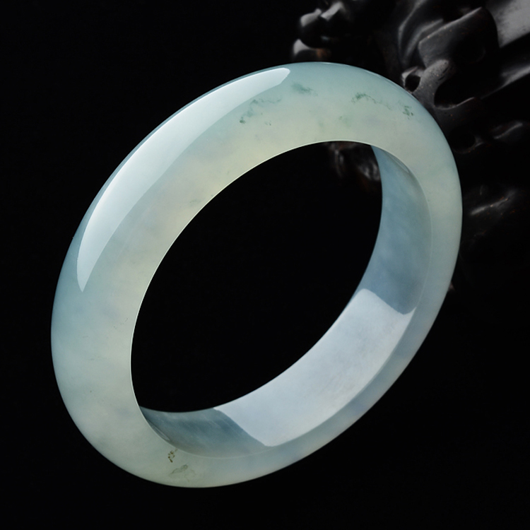 (超值推荐)冰种晴水略飘花手镯(56.6mm)