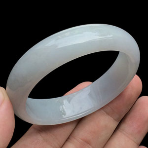 (超值推荐)糯冰种淡晴水带紫罗兰贵妃手镯(54.6-50.8mm)
