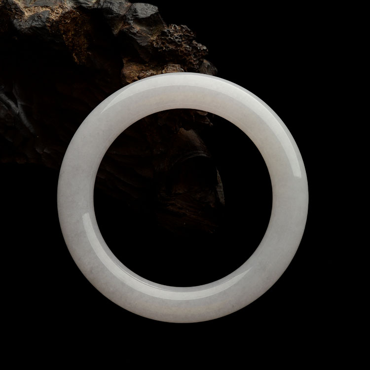 (超值推荐)糯冰种淡紫罗兰圆条手镯(58mm)