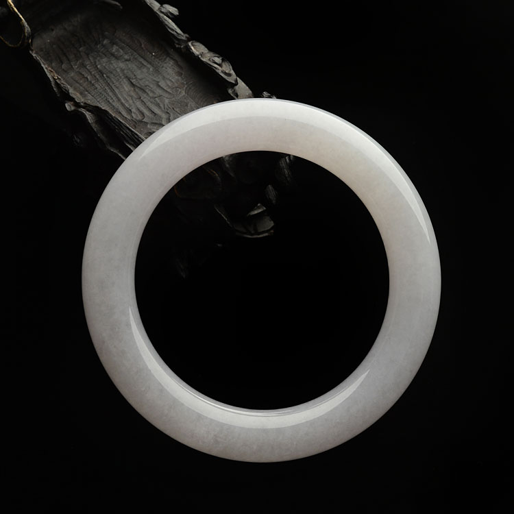 (超值推荐)糯冰种淡紫罗兰圆条手镯(58mm)