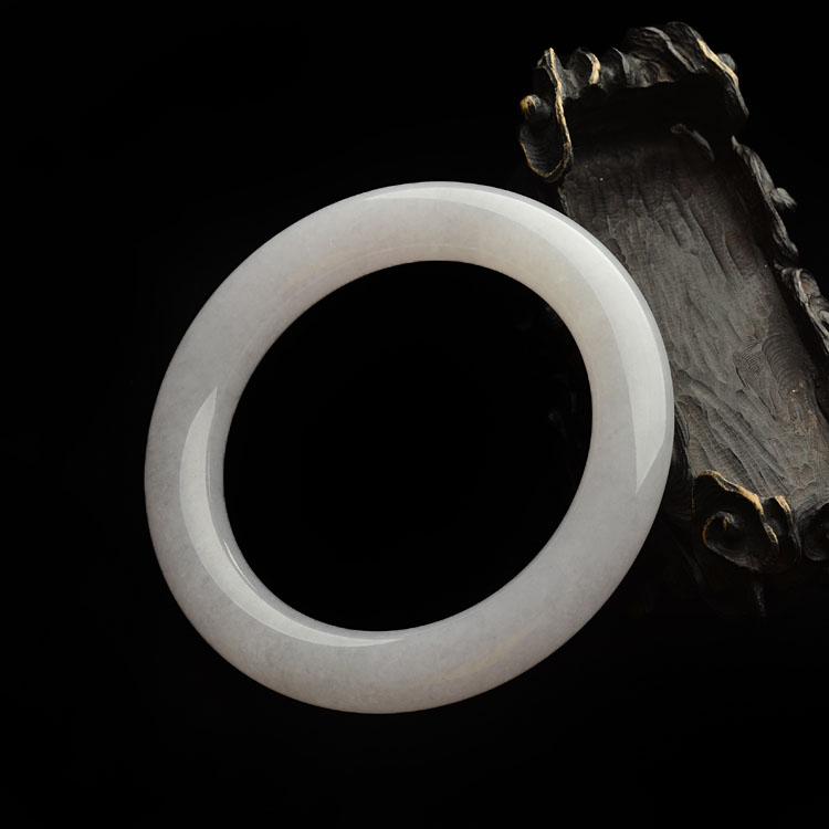 (超值推荐)糯冰种淡紫罗兰圆条手镯(58mm)