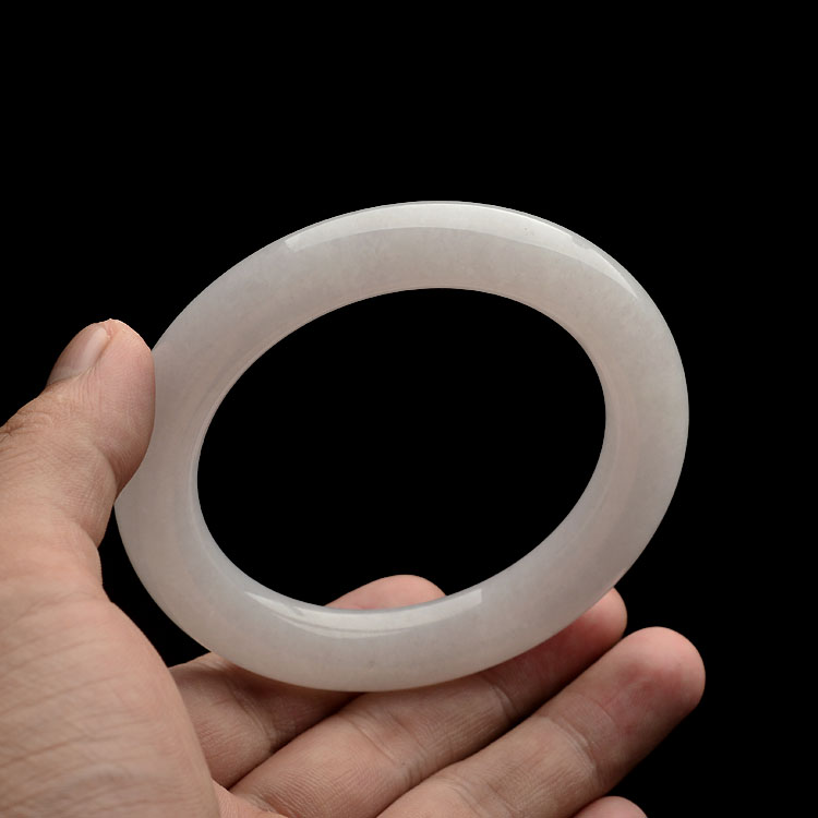 (超值推荐)糯冰种淡紫罗兰圆条手镯(58mm)