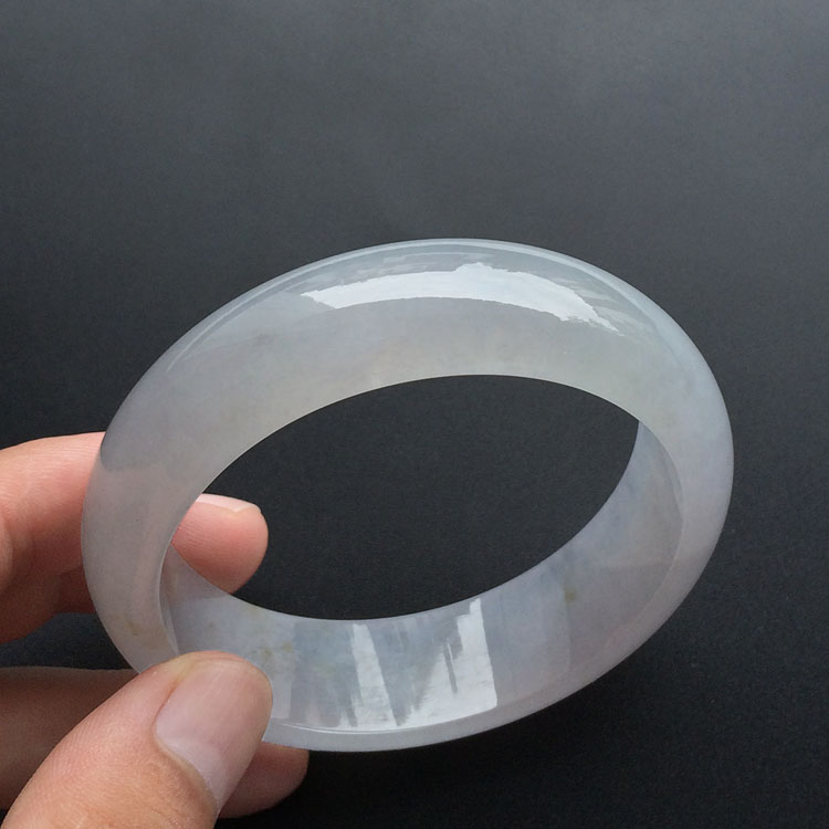 (超值推荐)糯冰种淡紫罗兰带黄翡手镯(58.8mm)
