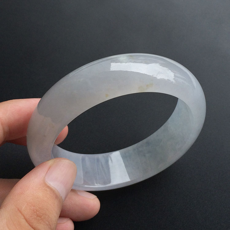 (超值推荐)糯冰种淡紫罗兰带黄翡手镯(58.8mm)