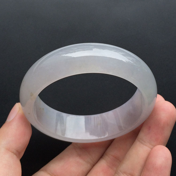 (超值推荐)糯冰种淡紫罗兰带黄翡手镯(58.8mm)