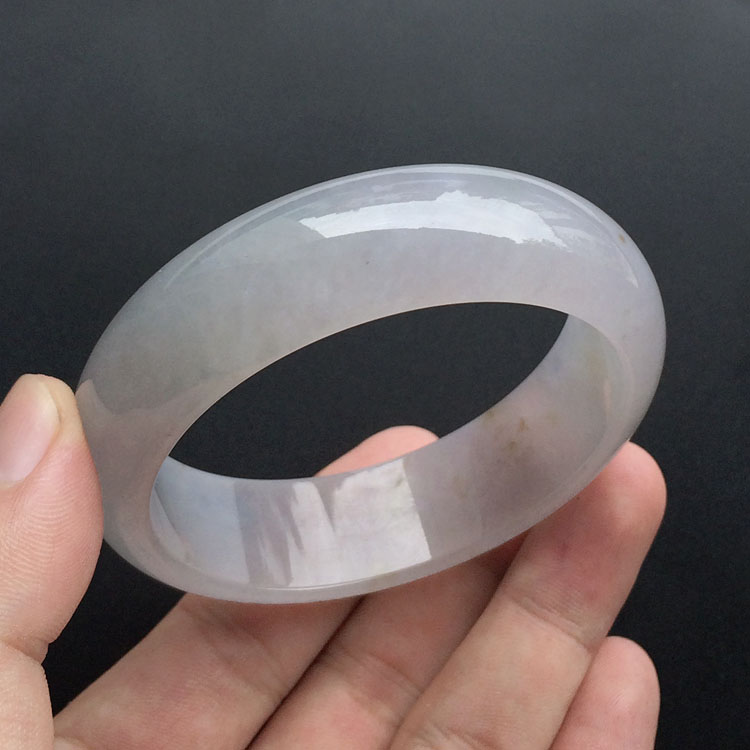 (超值推荐)糯冰种淡紫罗兰带黄翡手镯(58.8mm)
