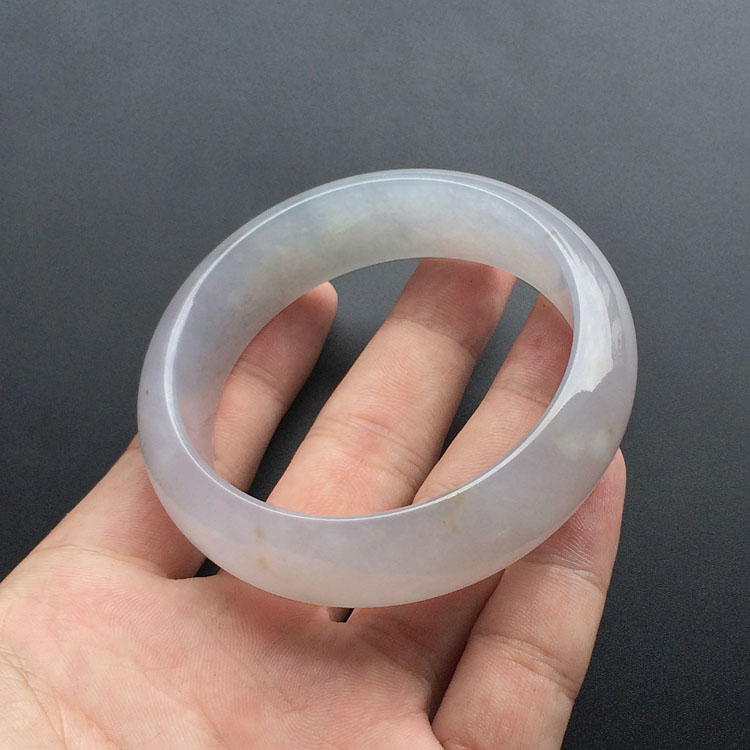 (超值推荐)糯冰种淡紫罗兰带黄翡手镯(58.8mm)