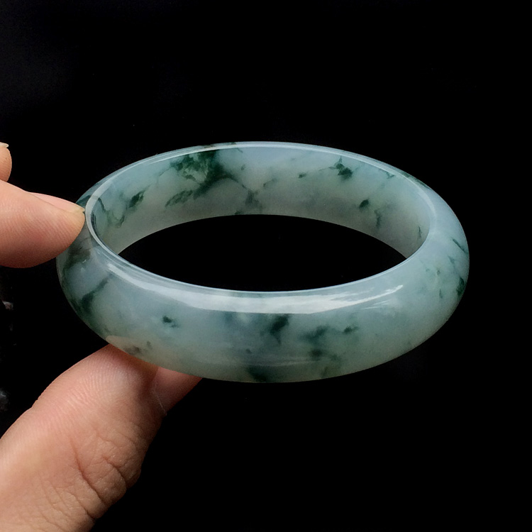 (超值推荐)糯冰种飘花手镯(57.1mm)