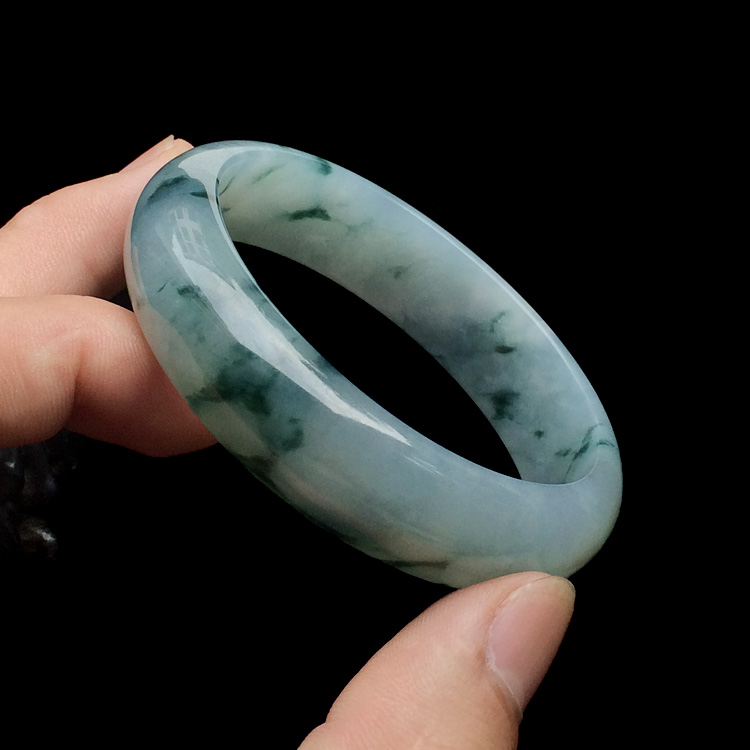 (超值推荐)糯冰种飘花手镯(57.1mm)