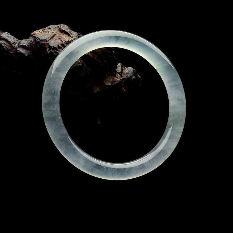 （超值推荐）冰种飘花圆条手镯（61mm）
