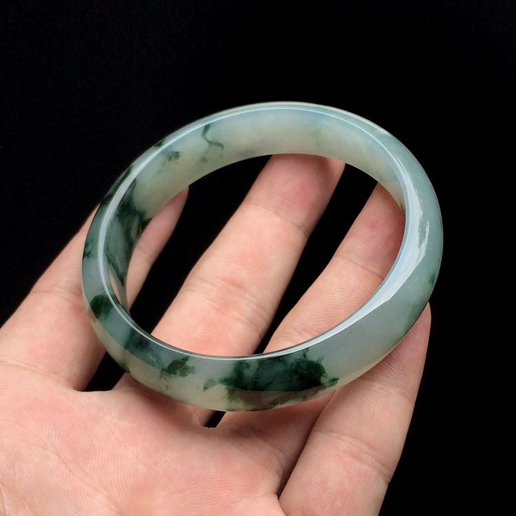 (超值推荐)糯冰种飘花手镯(59.1mm)