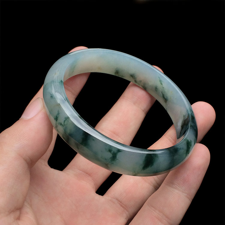 (超值推荐)糯冰种飘花手镯(59.1mm)