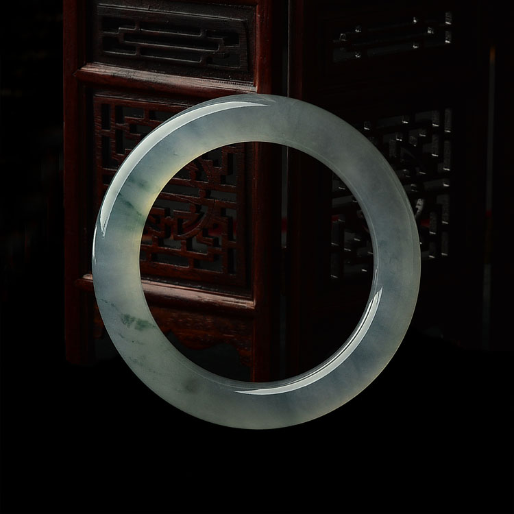 (超值推荐)冰种飘花圆条手镯(57mm)