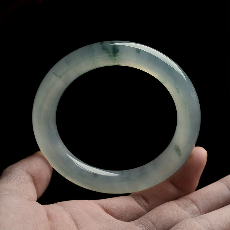 (超值推荐)冰种飘花圆条手镯(57mm)