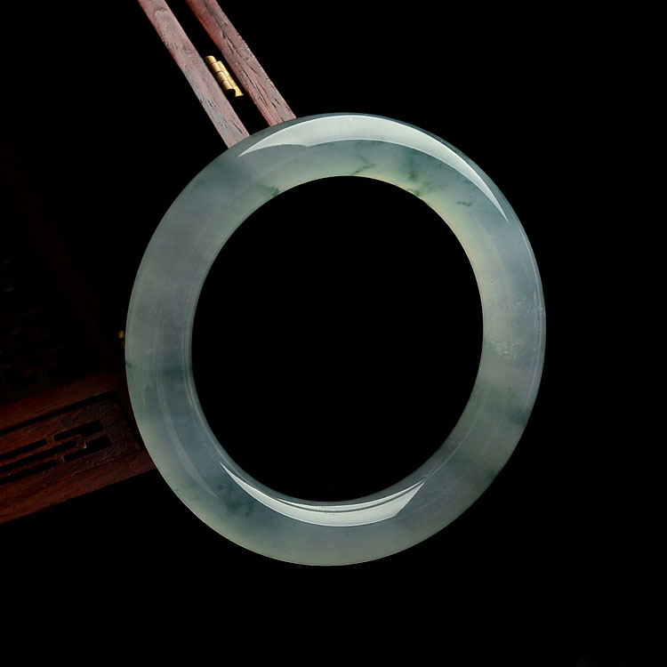 (超值推荐)冰种飘花圆条手镯(57mm)