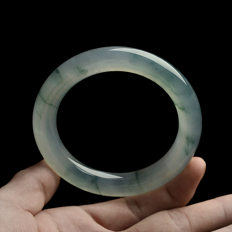 (超值推荐)冰种飘花圆条手镯(57mm)