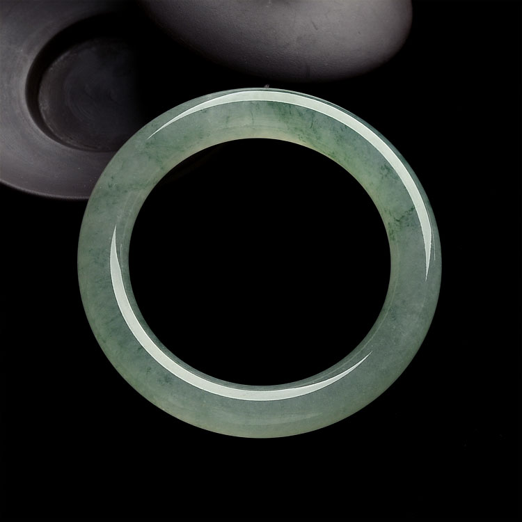 (超值推荐)糯冰种飘花圆条手镯(58mm)