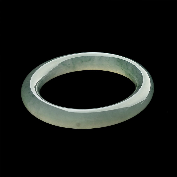 (超值推荐)糯冰种飘花圆条手镯(58mm)