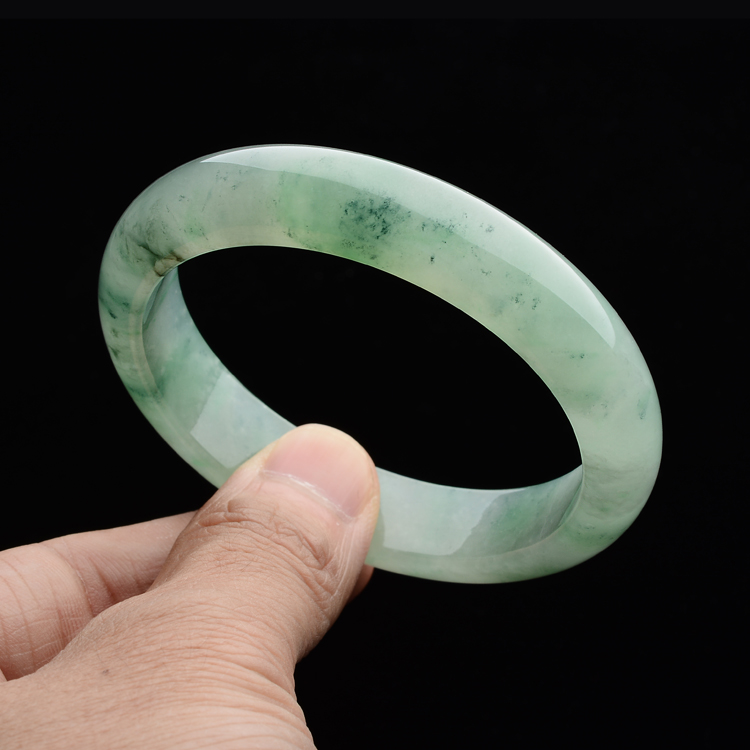 (超值推荐)糯冰种飘花手镯(55.4mm)