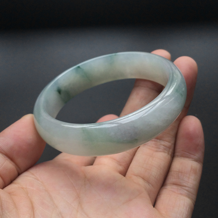 (超值推荐)糯冰种飘花手镯(57.7mm)