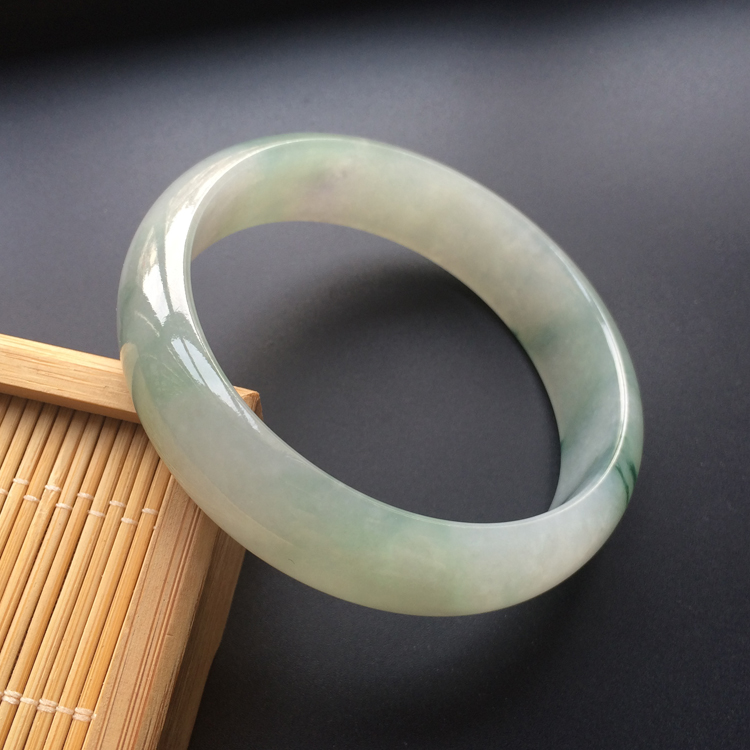 (超值推荐)糯冰种飘花手镯(57.7mm)
