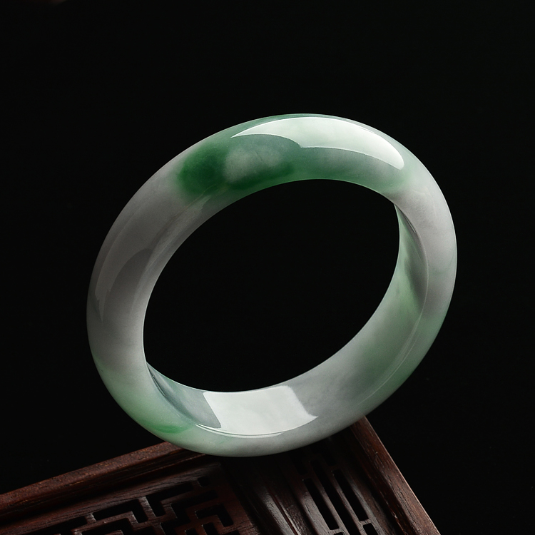 (超值推荐)糯冰种飘花手镯(59.4mm)