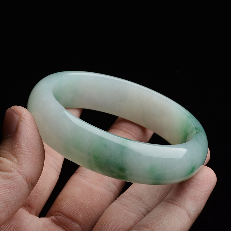 (超值推荐)糯冰种飘花手镯(57.6mm)