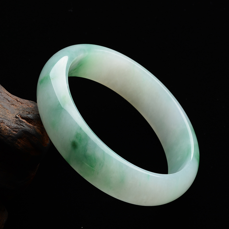 (超值推荐)糯冰种飘花手镯(57.6mm)