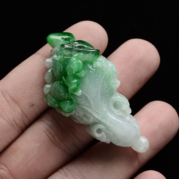 (超值推荐)糯冰种晴水飘翠遇百财挂件