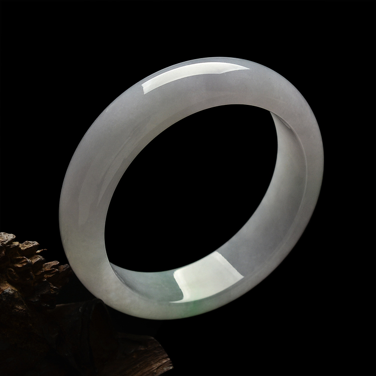 糯冰种晴水淡紫罗兰手镯(57.6mm)