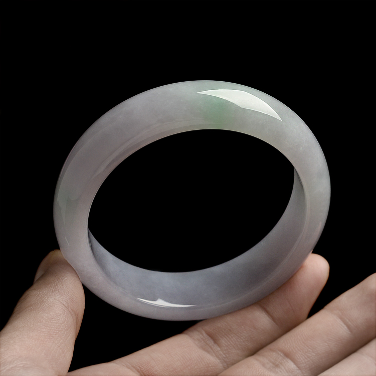 糯冰种晴水淡紫罗兰手镯(57.6mm)