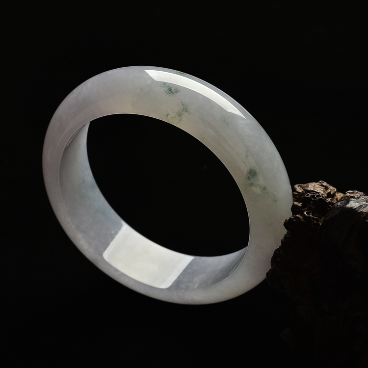 (超值推荐)糯冰种淡紫罗兰飘花手镯(57.8mm)