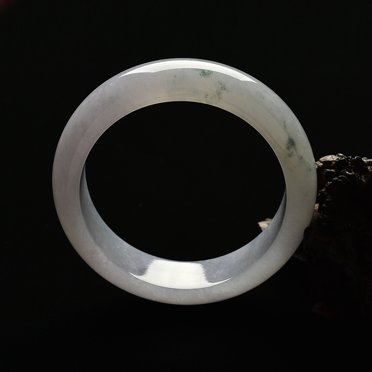 (超值推荐)糯冰种淡紫罗兰飘花手镯(57.8mm)