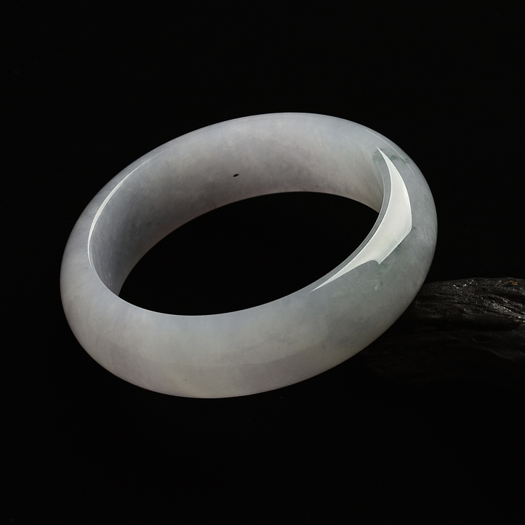 (超值推荐)糯冰种淡紫罗兰飘花手镯(57.8mm)