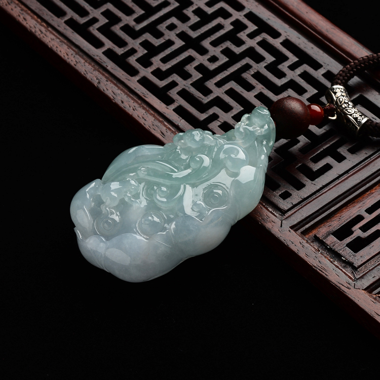 (超值推荐)冰种晴水连生贵子挂件(李牧祥大师出品)