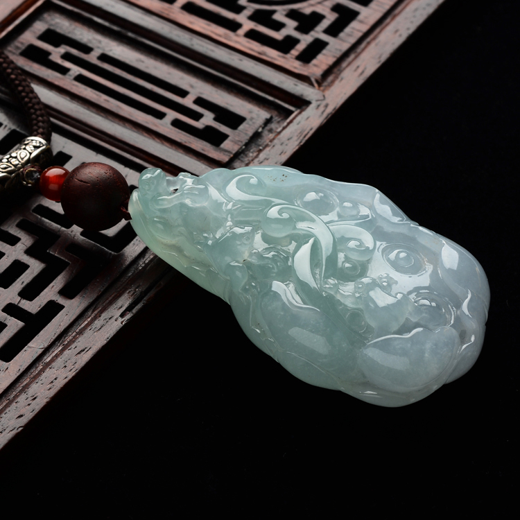 (超值推荐)冰种晴水连生贵子挂件(李牧祥大师出品)