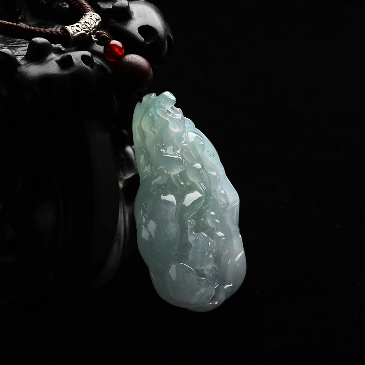 (超值推荐)冰种晴水连生贵子挂件(李牧祥大师出品)