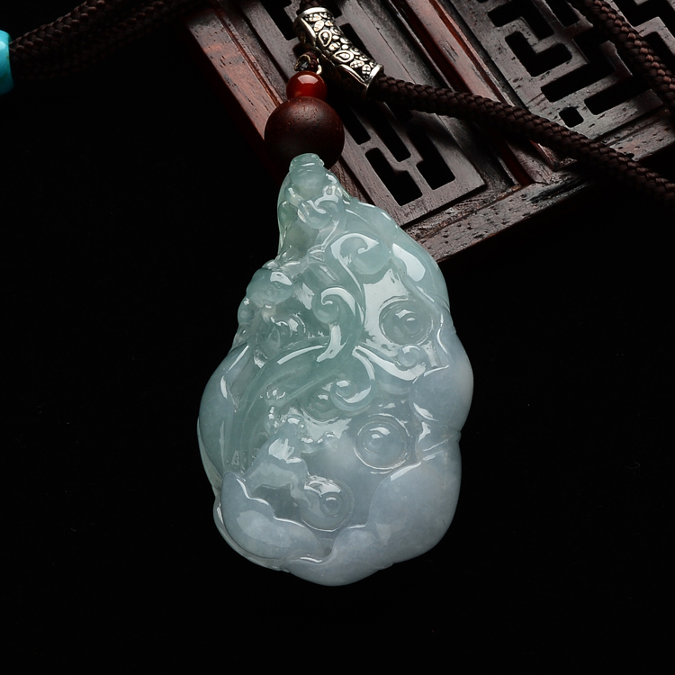 (超值推荐)冰种晴水连生贵子挂件(李牧祥大师出品)