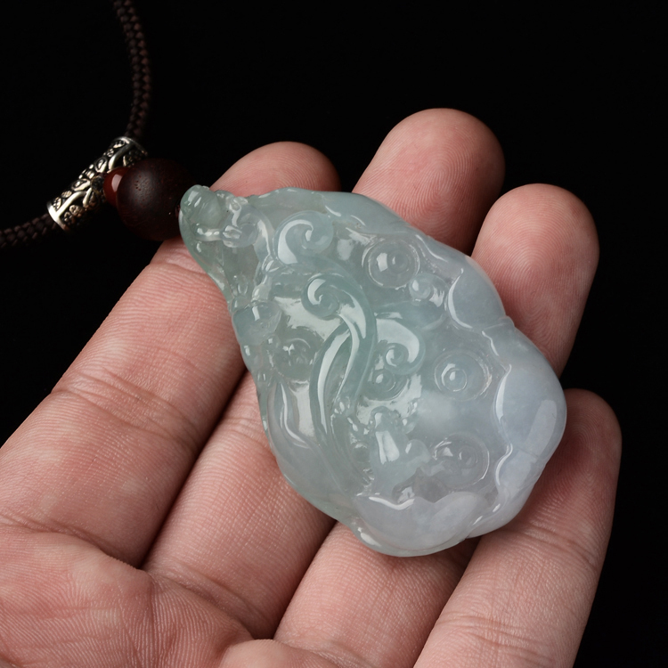 (超值推荐)冰种晴水连生贵子挂件(李牧祥大师出品)