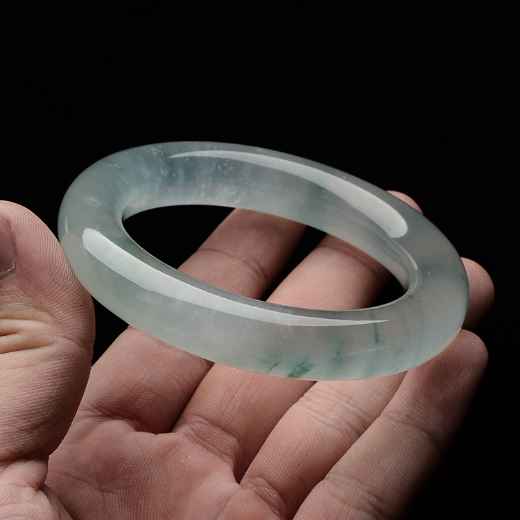 冰种飘花圆条手镯(56.5mm)