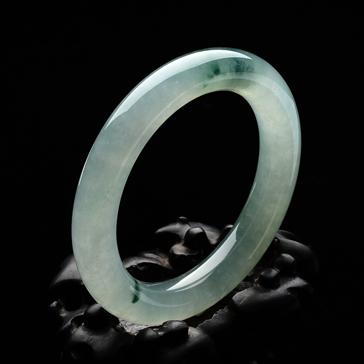 (超值推荐)冰种飘花圆条手镯(55.1mm)